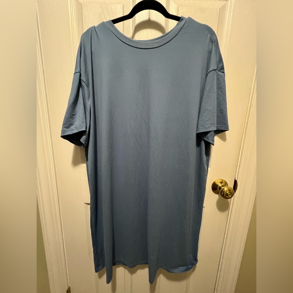 Women’s Classic Crew Neck T-Shirt Dress -  Blue